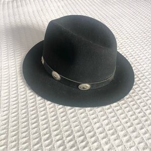 Black Felt Hat with Silver Accents Western OS